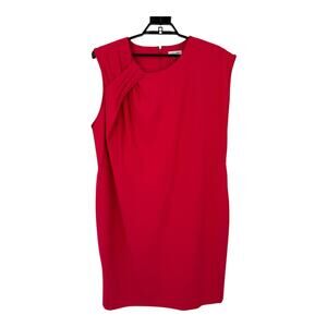 Calvin Klein dress sleeveless shoulder detail dark pink size 22W